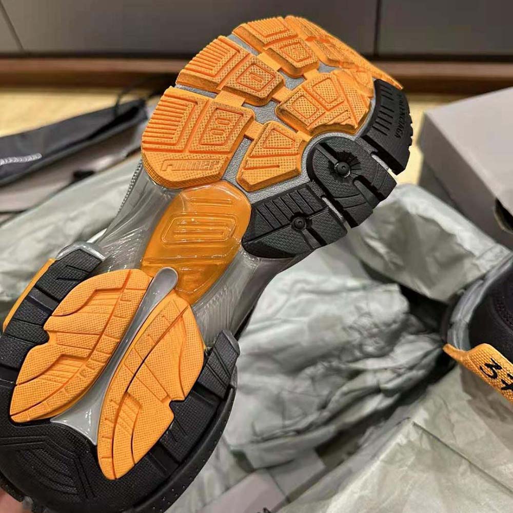 Balenciaga Unisex Runner Sneaker in Black/Grey/Neon Orange Nylon and Suede-like Fabric - image 10