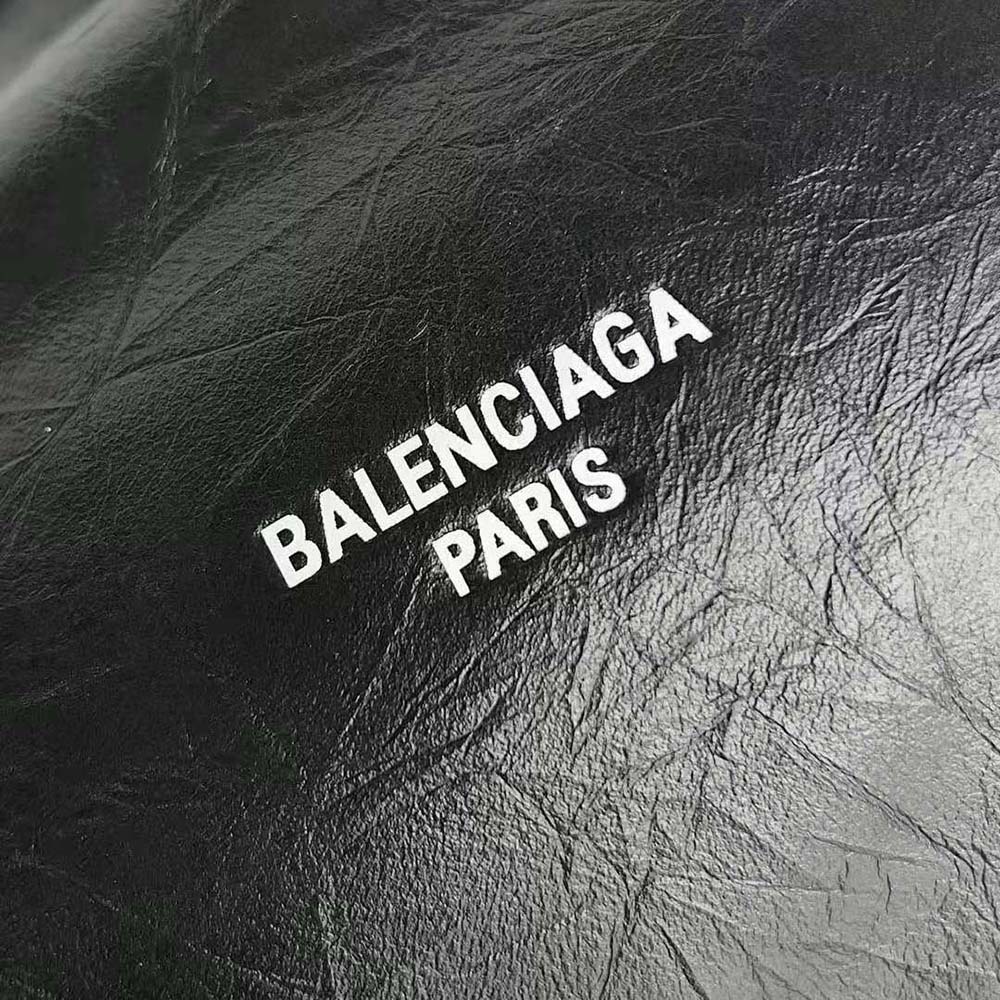 Balenciaga Women Crush Medium Tote Bag in Black Crushed Calfskin - image 11