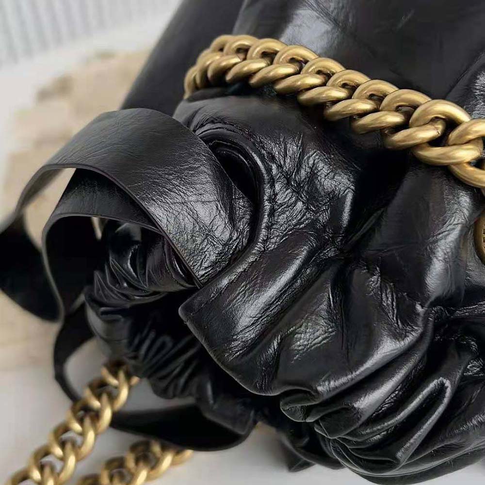 Balenciaga Women Crush Medium Tote Bag in Black Crushed Calfskin - image 6