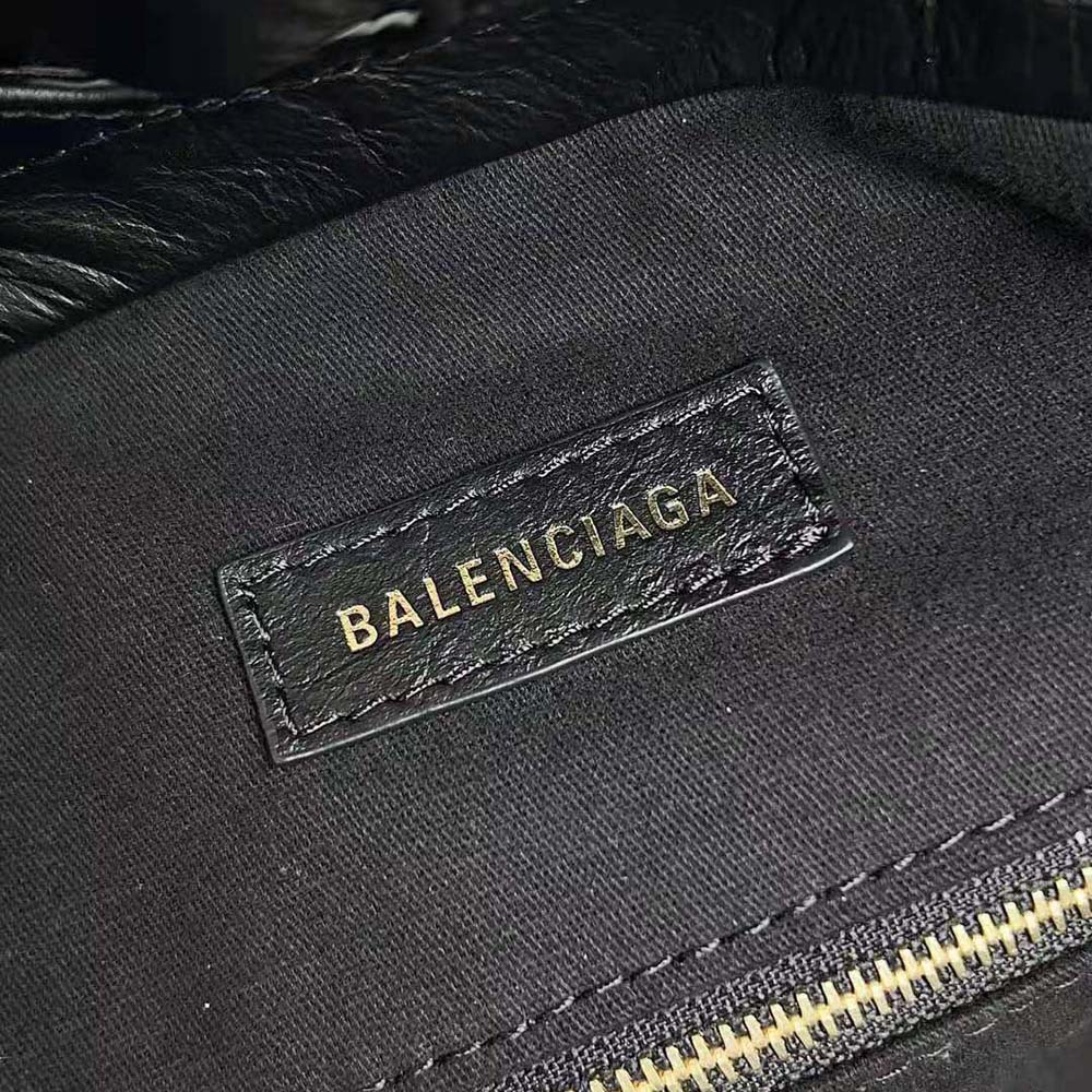 Balenciaga Women Crush Medium Tote Bag in Black Crushed Calfskin - image 10