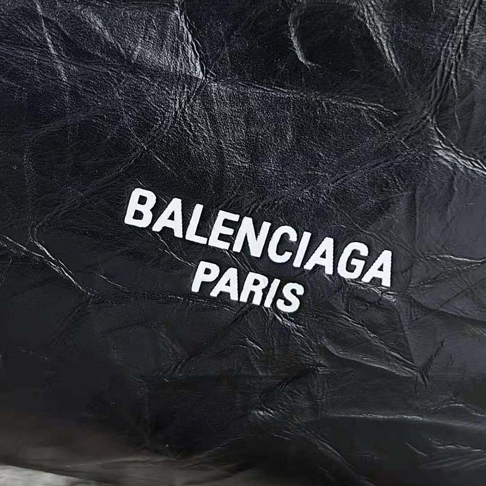 Balenciaga Women Crush Small Tote Bag in Black Crushed Calfskin - image 8