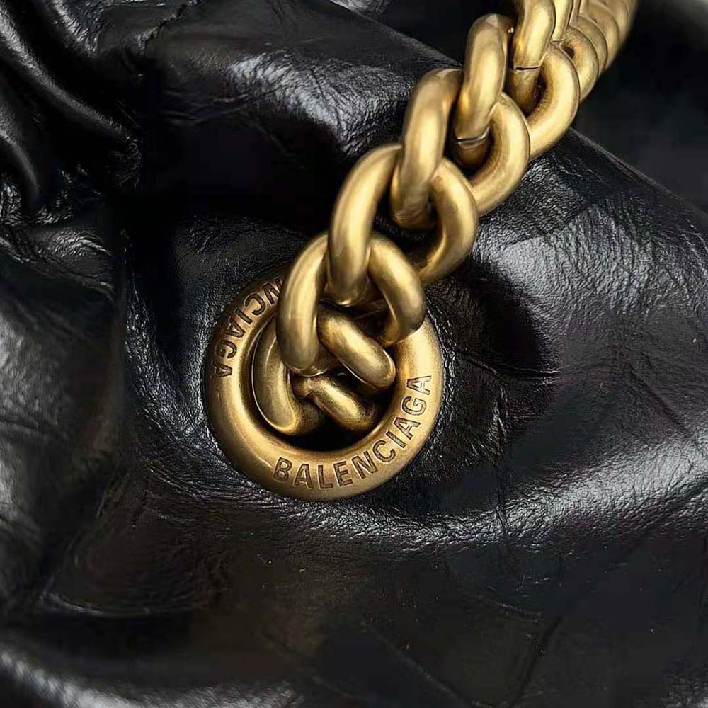 Balenciaga Women Crush Small Tote Bag in Black Crushed Calfskin - image 6