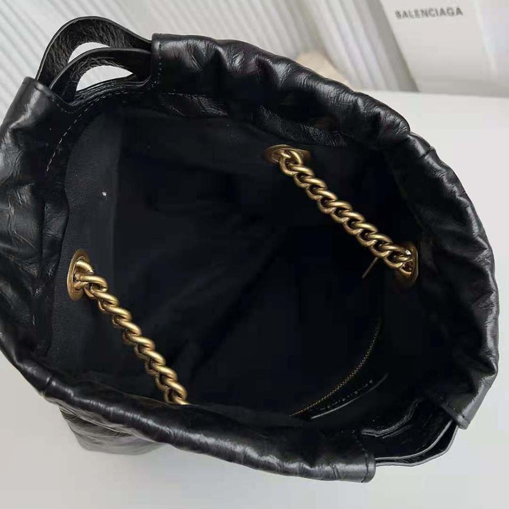 Balenciaga Women Crush Small Tote Bag in Black Crushed Calfskin - image 5