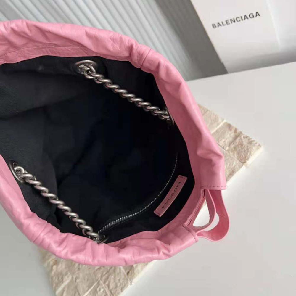 Balenciaga Women Crush Small Tote Bag in Pink Crushed Calfskin - image 10
