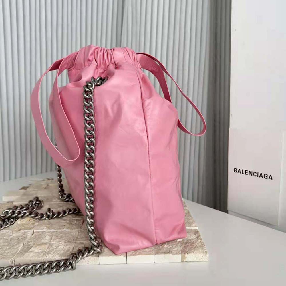 Balenciaga Women Crush Small Tote Bag in Pink Crushed Calfskin - image 4