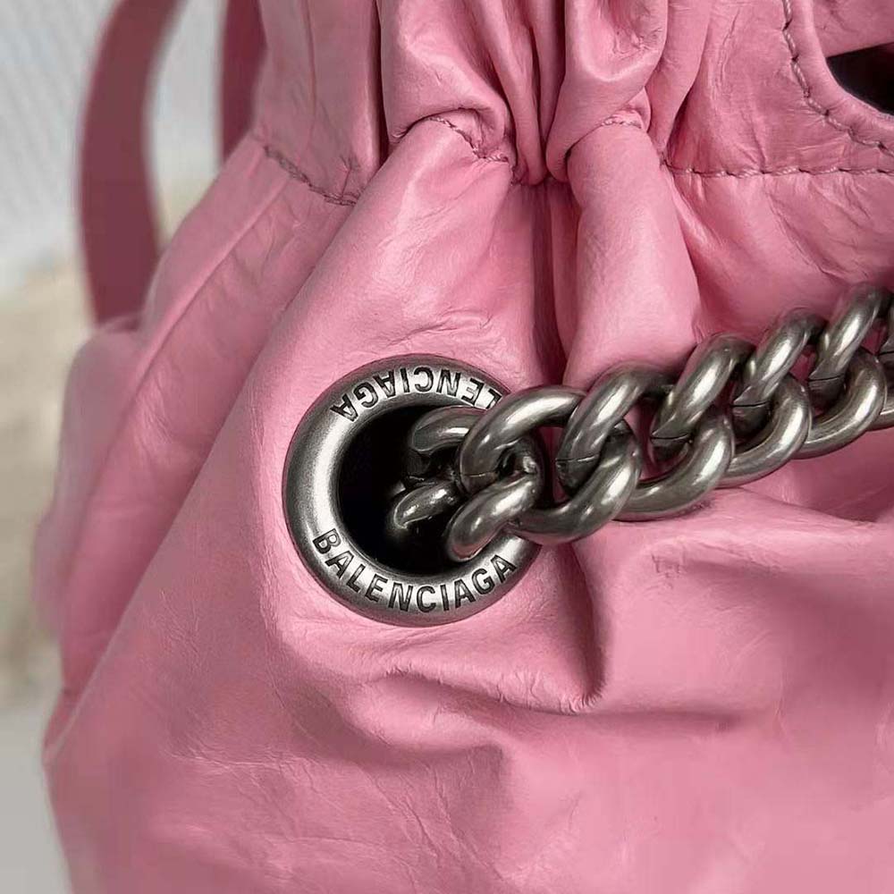 Balenciaga Women Crush Small Tote Bag in Pink Crushed Calfskin - image 6