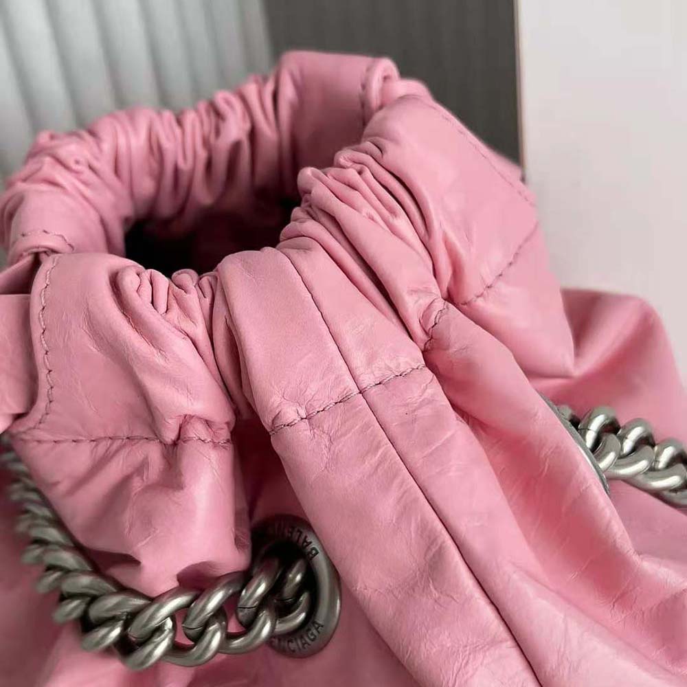 Balenciaga Women Crush Small Tote Bag in Pink Crushed Calfskin - image 5