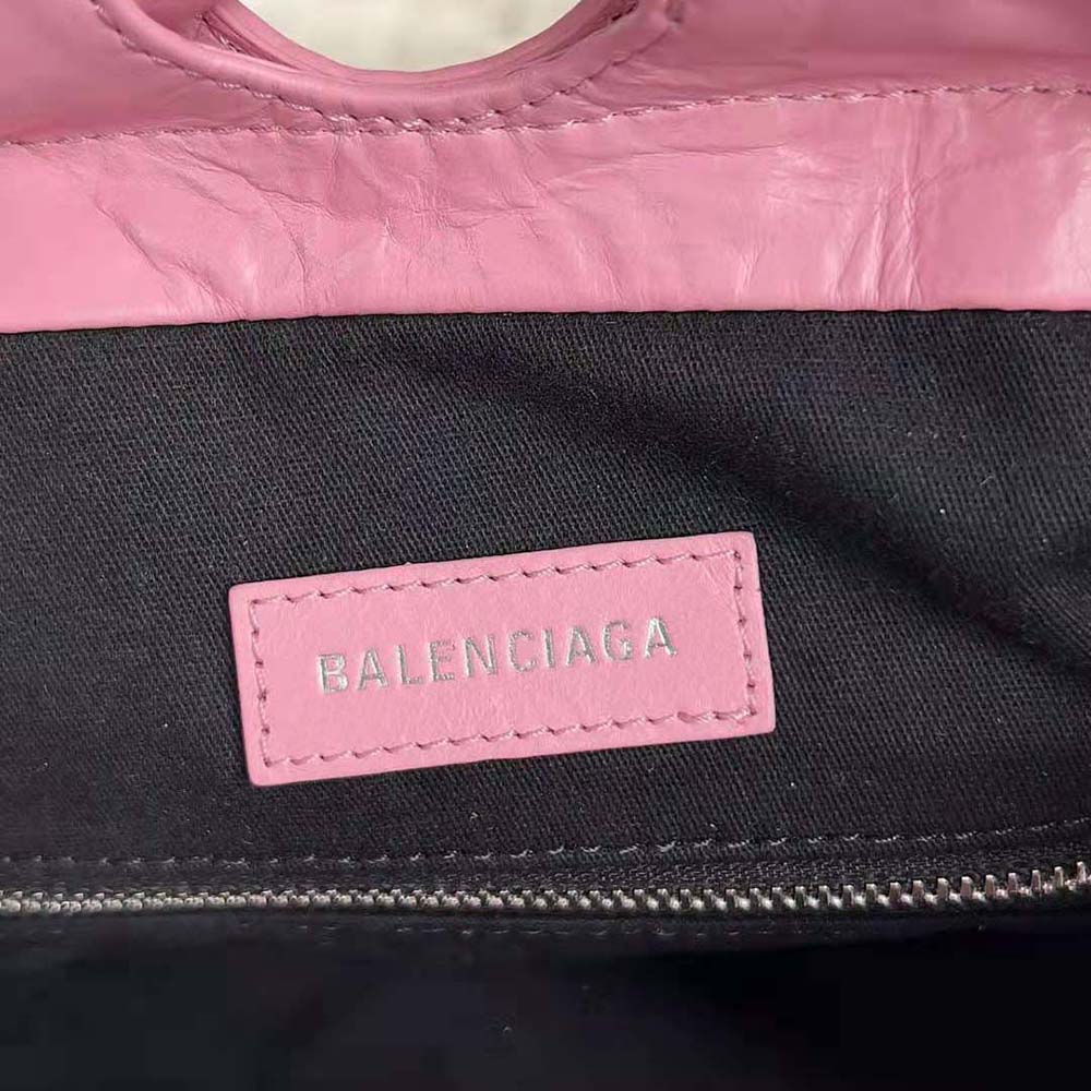 Balenciaga Women Crush Small Tote Bag in Pink Crushed Calfskin - image 9