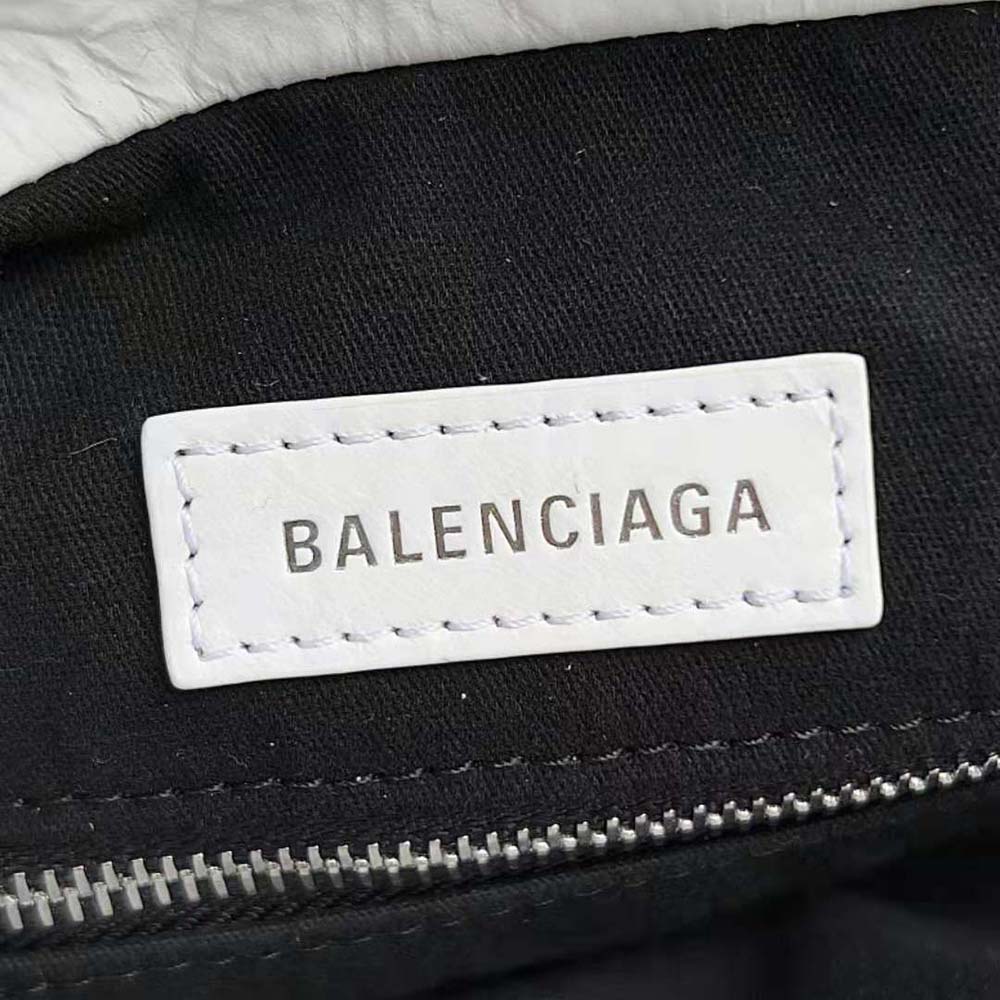 Balenciaga Women Crush Small Tote Bag in White Crushed Calfskin - image 9