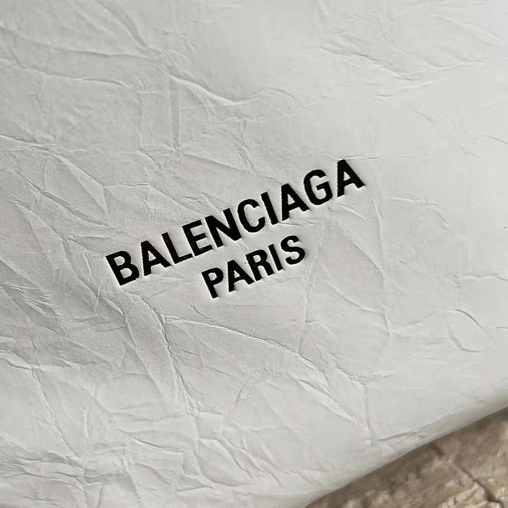 Balenciaga Women Crush Small Tote Bag in White Crushed Calfskin - image 7