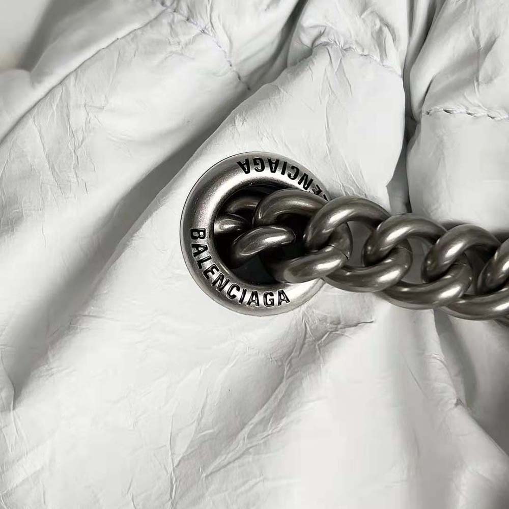 Balenciaga Women Crush Small Tote Bag in White Crushed Calfskin - image 6