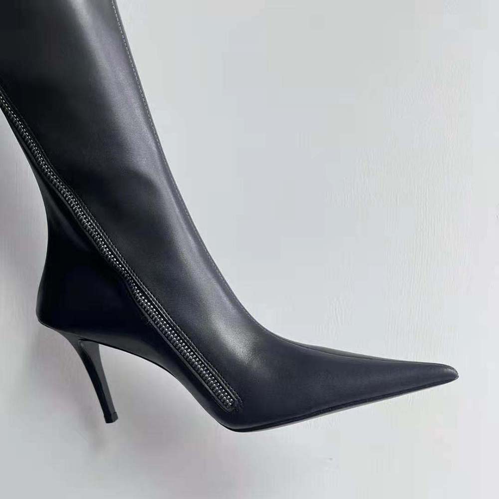 Balenciaga Women Witch 110mm Boot in Black Shiny Soft Sheepskin - image 7