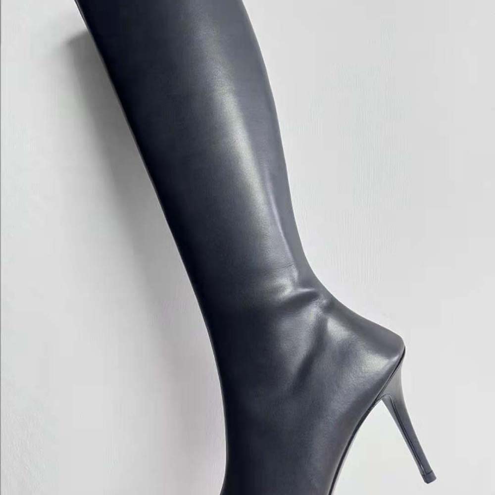 Balenciaga Women Witch 110mm Boot in Black Shiny Soft Sheepskin - image 8