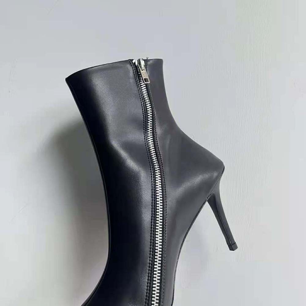 Balenciaga Women Witch 110mm Bootie in Black Shiny Soft Sheepskin - image 8