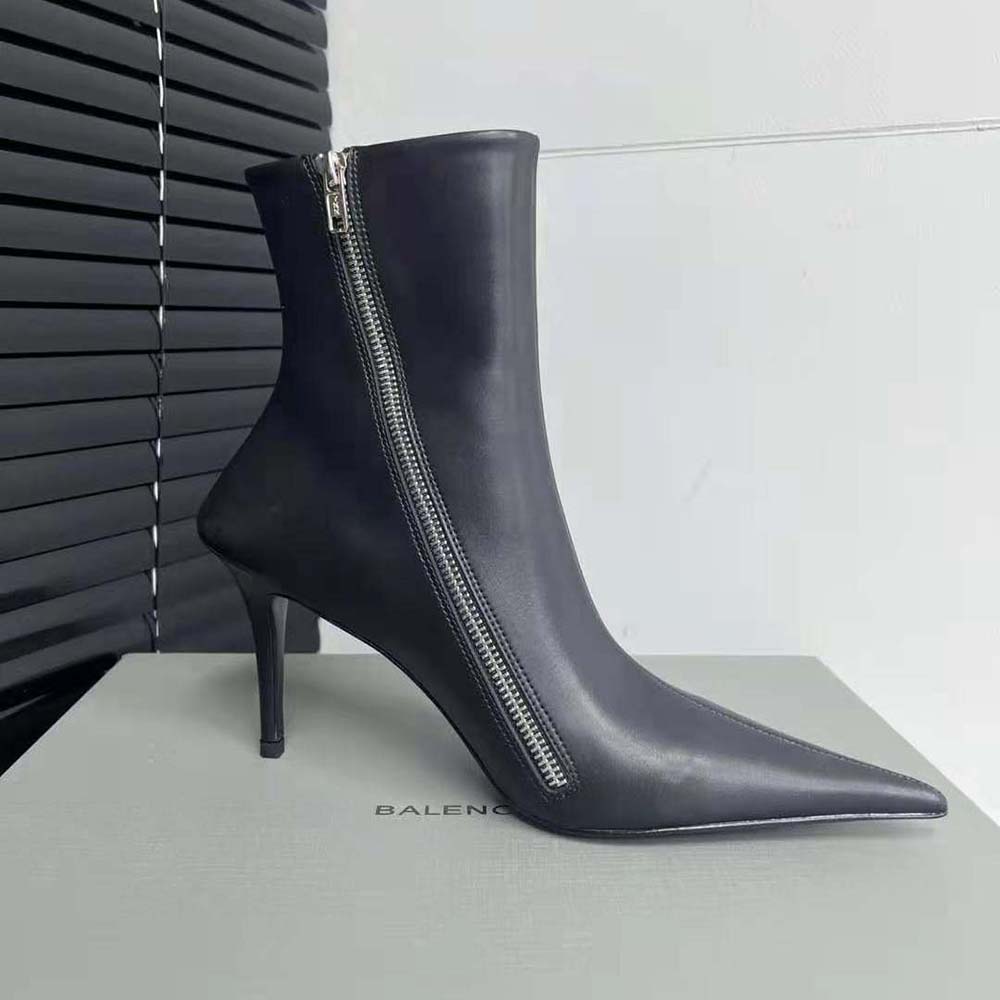 Balenciaga Women Witch 110mm Bootie in Black Shiny Soft Sheepskin - image 5
