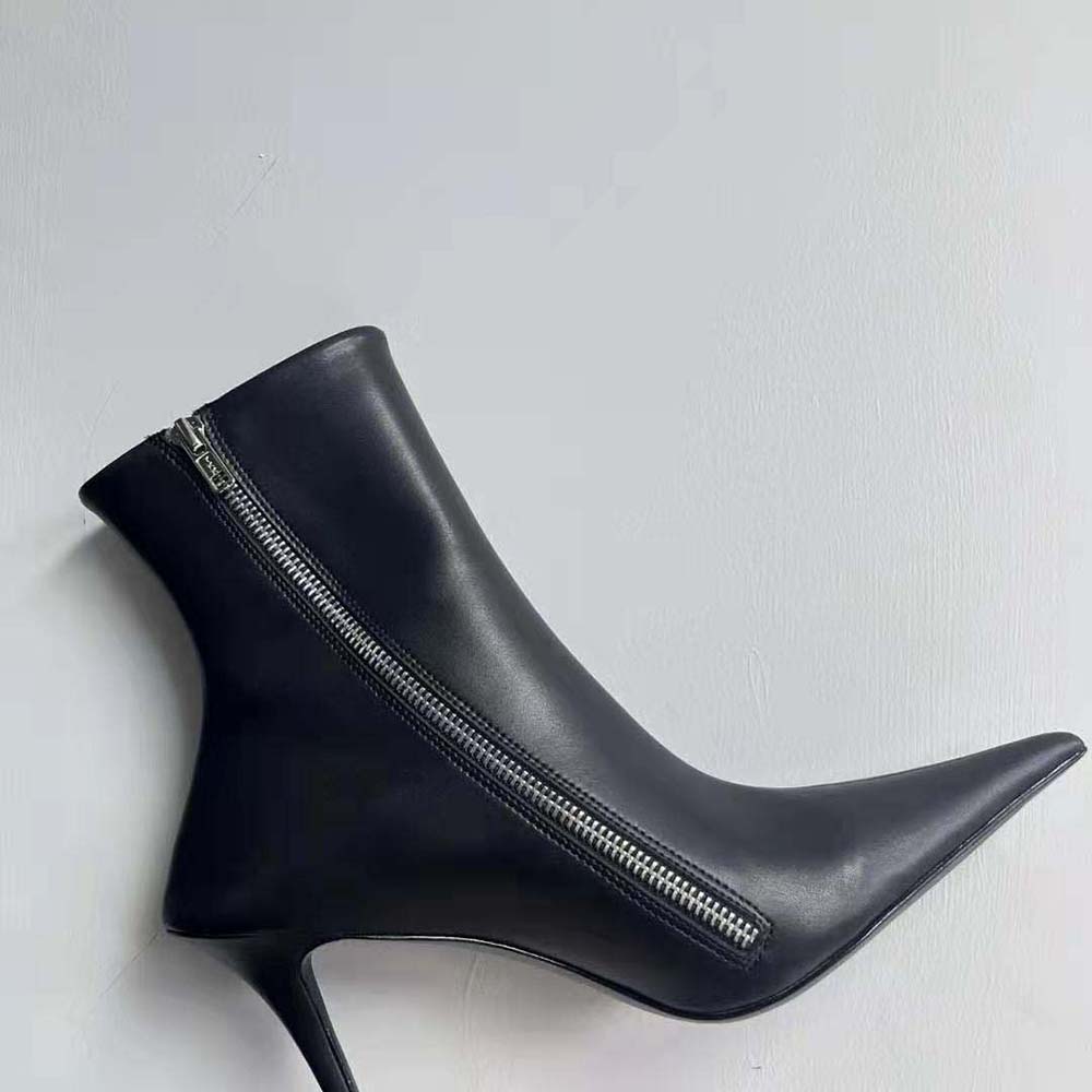 Balenciaga Women Witch 110mm Bootie in Black Shiny Soft Sheepskin - image 7