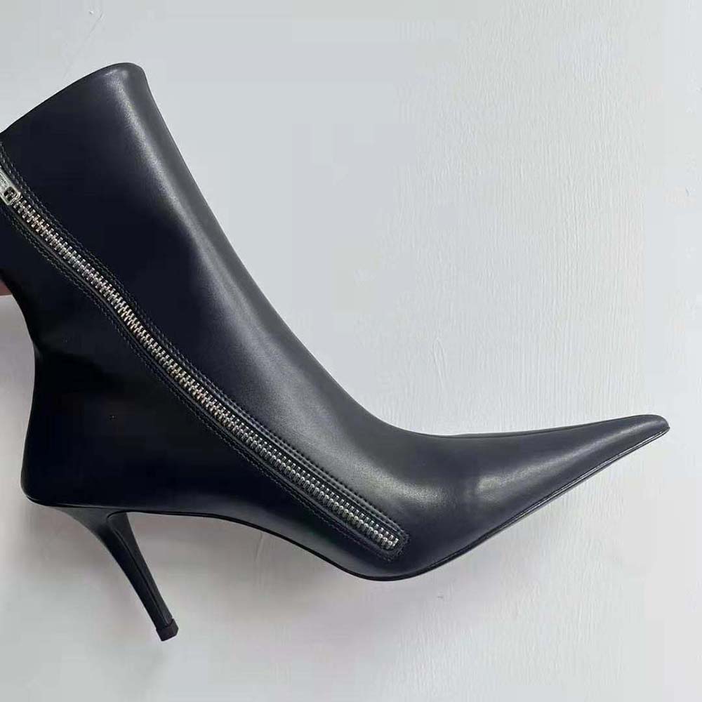 Balenciaga Women Witch 110mm Bootie in Black Shiny Soft Sheepskin - image 9