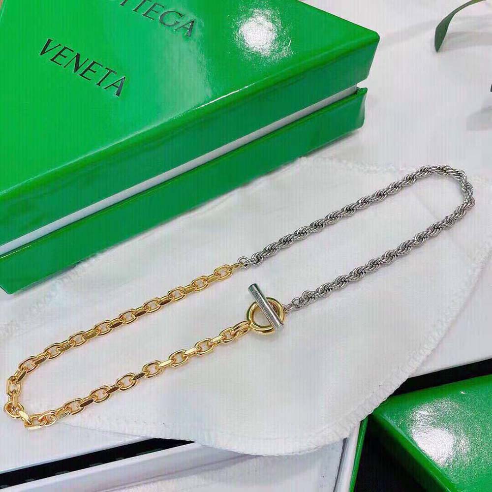 Front view of Bottega Veneta Women Key Chain Necklace with signature knot