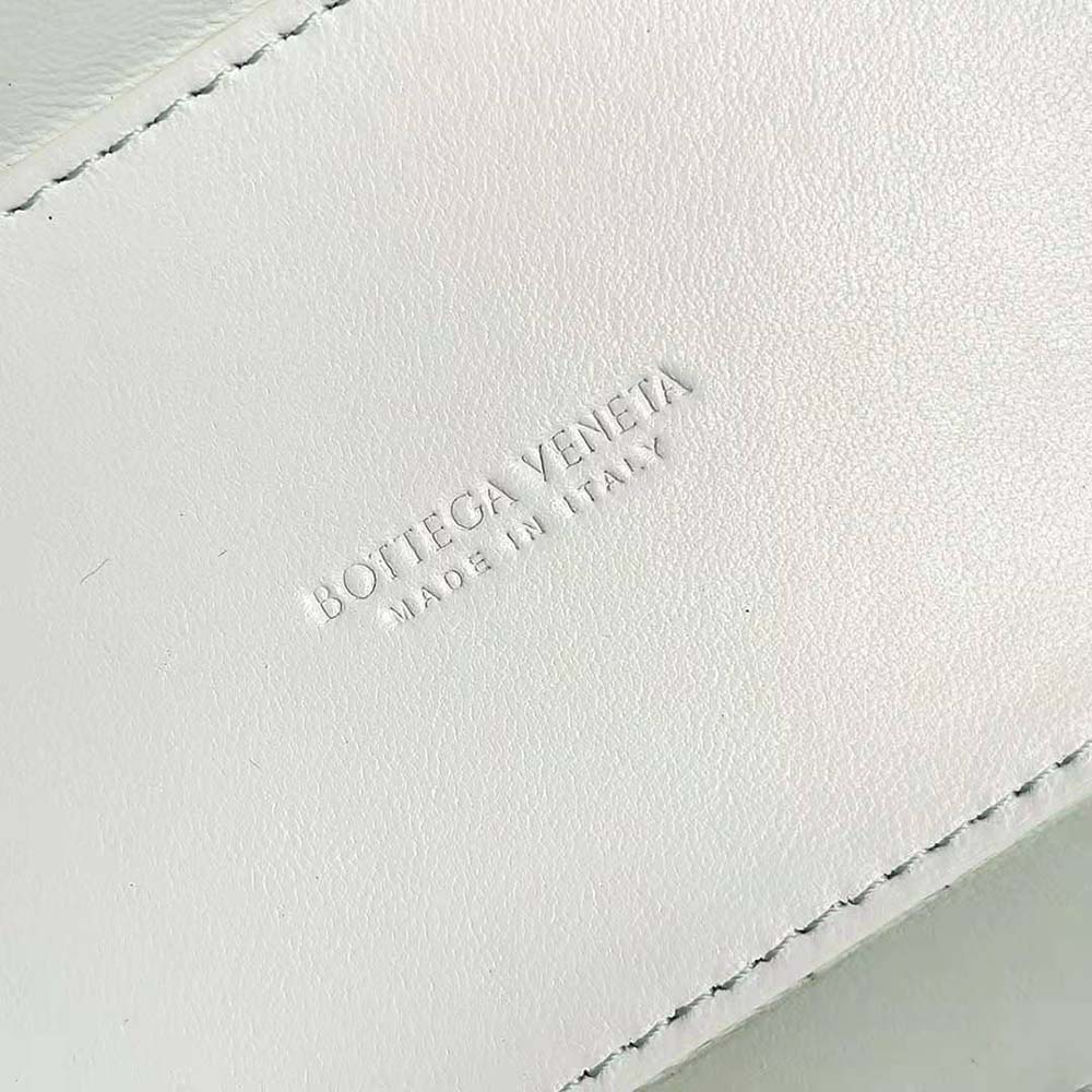 Bottega Veneta Women Mini Intrecciato Leather Vanity Case with Cross-Body Strap-White - image 10