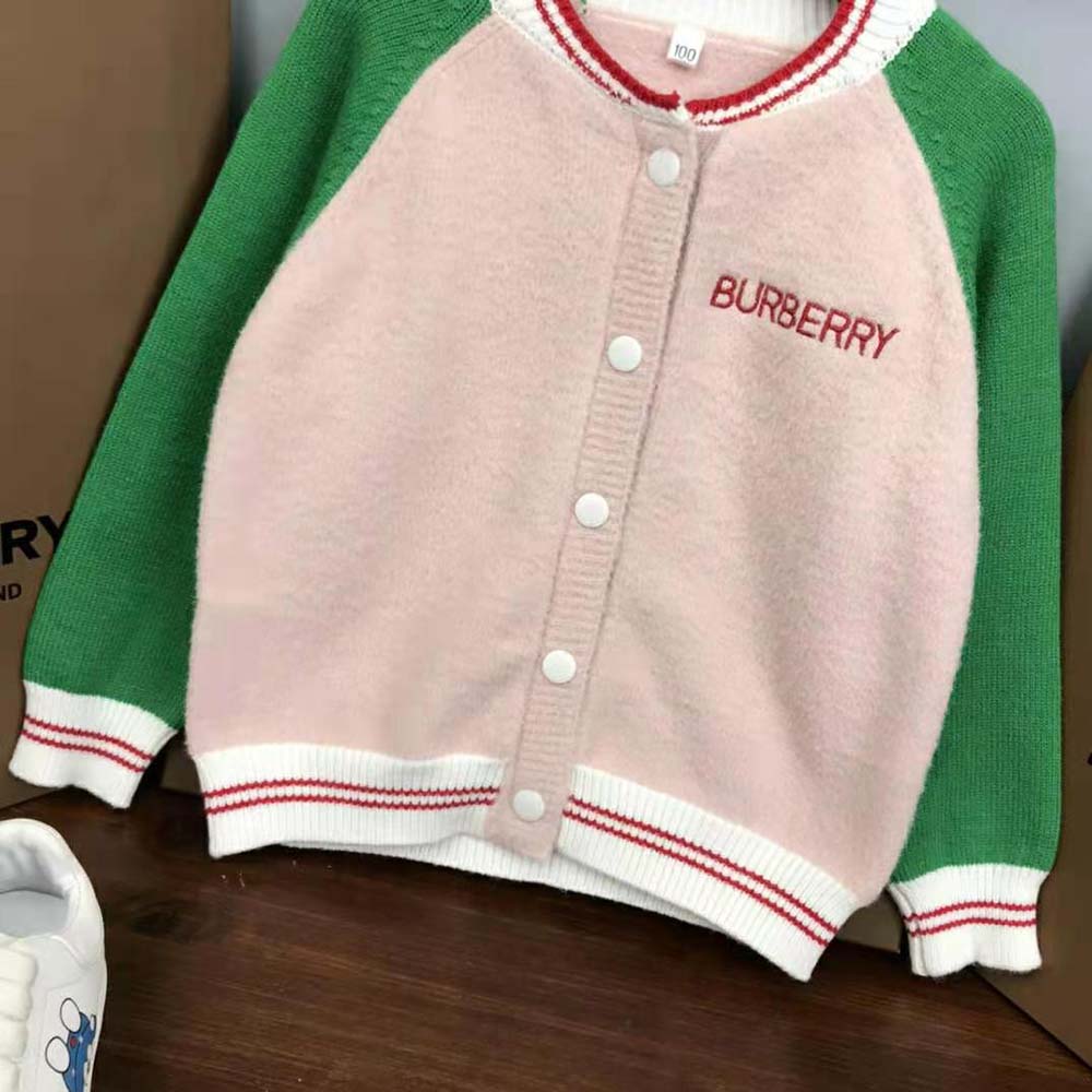 Burberry Girls’ Wool Bomber Jacket-Pink - image 9