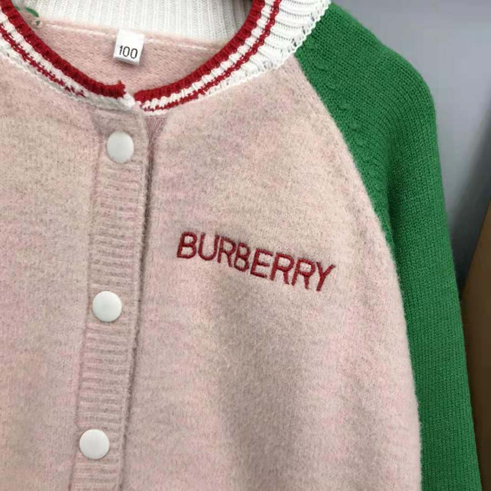 Burberry Girls’ Wool Bomber Jacket-Pink - image 8