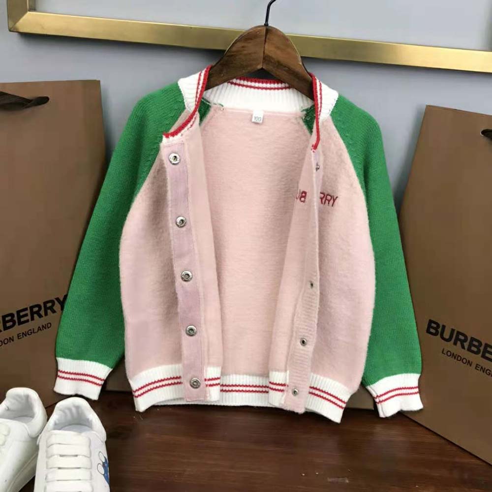 Burberry Girls’ Wool Bomber Jacket-Pink - image 5