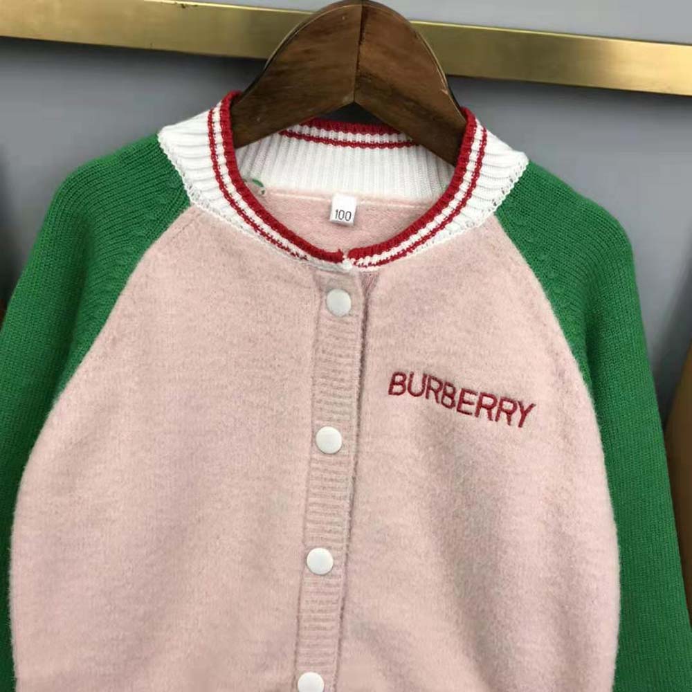 Burberry Girls’ Wool Bomber Jacket-Pink - image 7