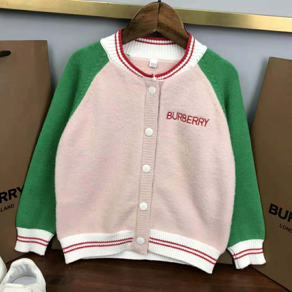 Burberry Girls’ Wool Bomber Jacket-Pink - image 4