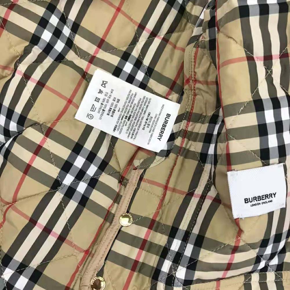 Burberry Kids’ Corduroy Collar Diamond Quilted Jacket-Beige - image 9