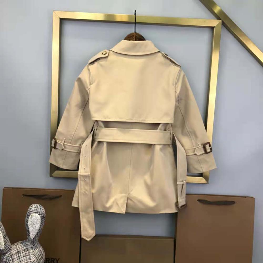 Burberry Kids’ Cotton Gabardine Trench Coat-Beige - image 4