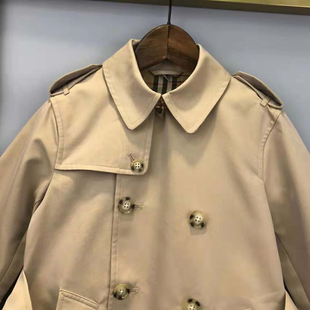 Burberry Kids’ Cotton Gabardine Trench Coat-Beige - image 5