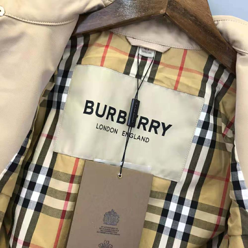 Burberry Kids’ Cotton Gabardine Trench Coat-Beige - image 9