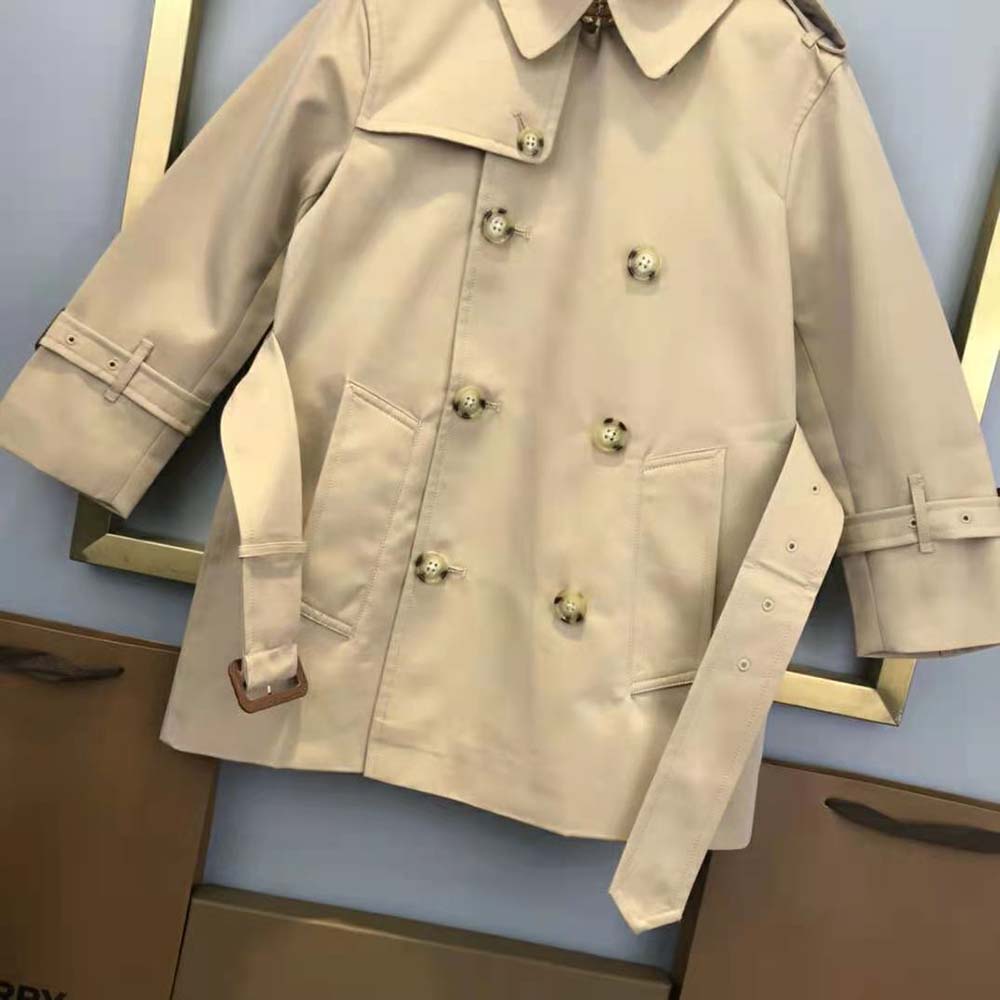 Burberry Kids’ Cotton Gabardine Trench Coat-Beige - image 6