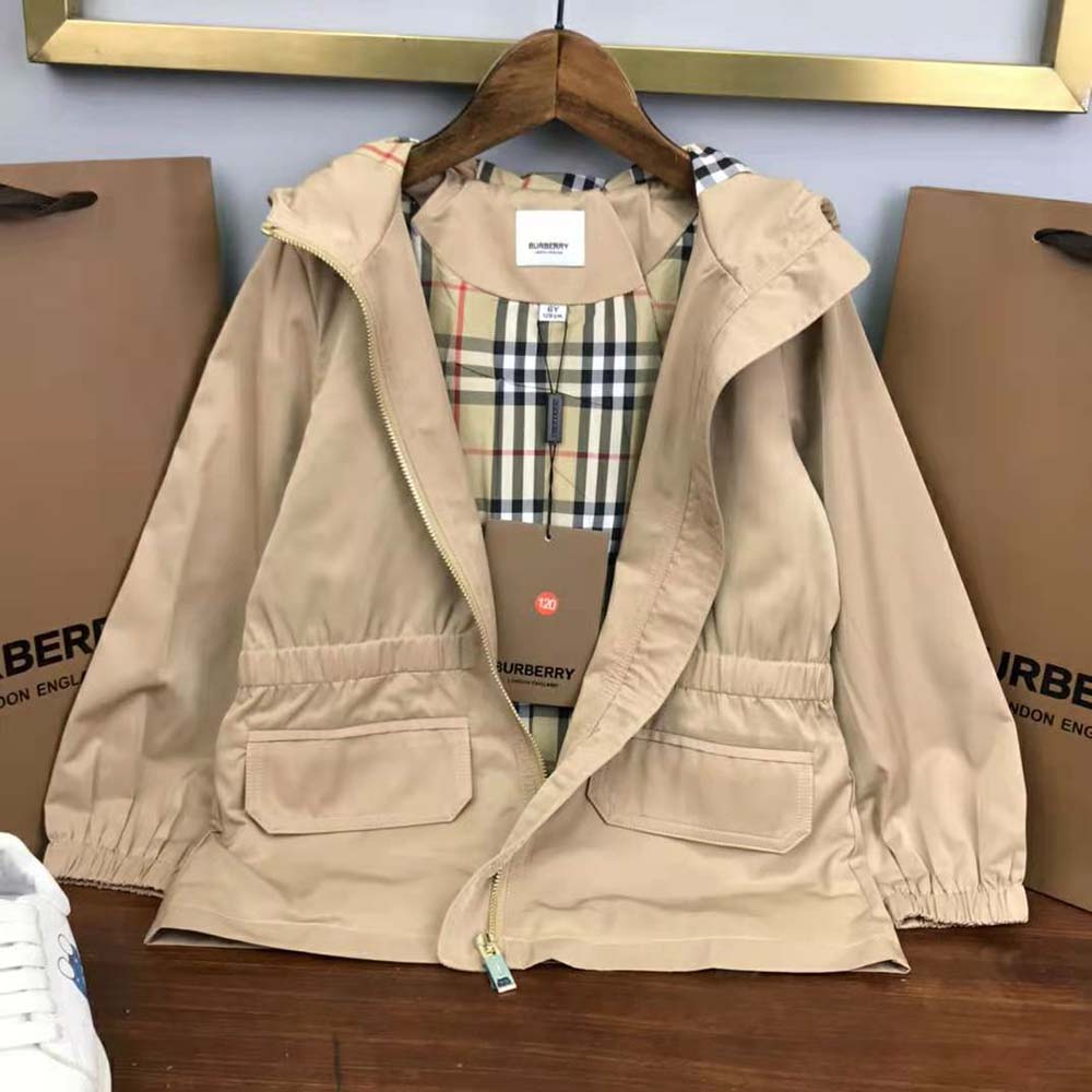 Burberry Kids’ Vintage Check-lined Cotton Hooded Jacket - image 6