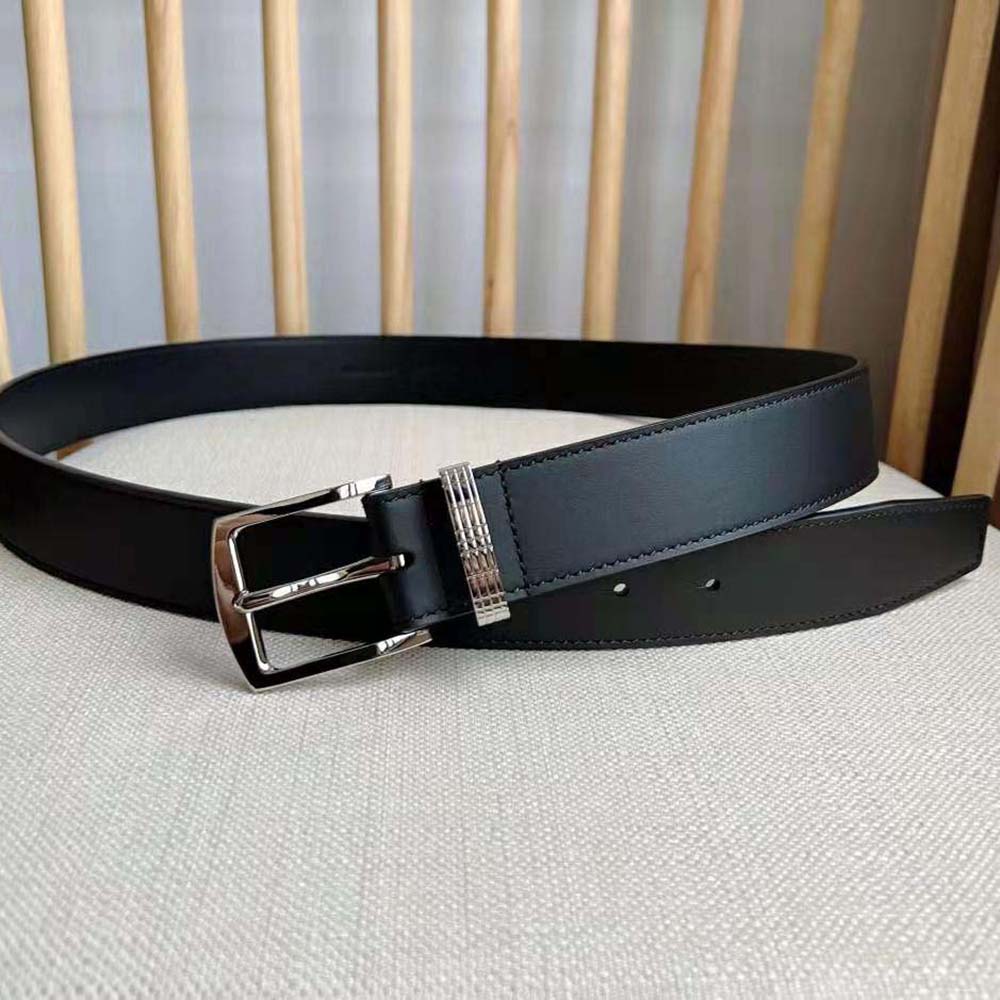Burberry Men Check and Leather Belt - image 5