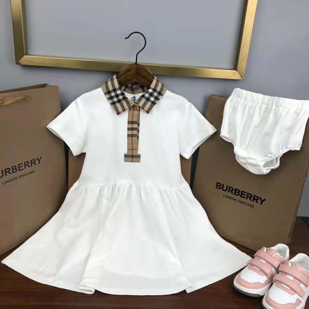 Burberry Toddler Girls’ Check Trim Stretch Cotton Piqué Dress with Bloomers - image 5