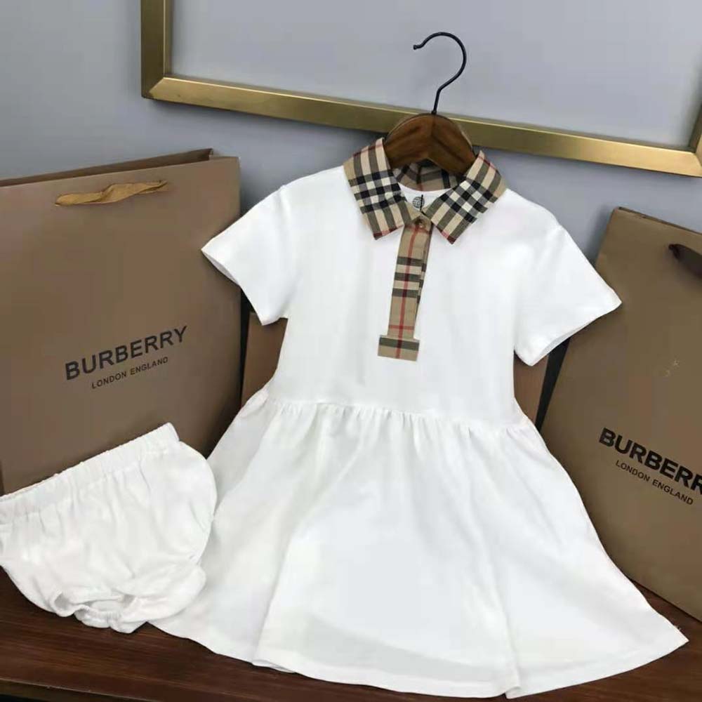 Burberry Toddler Girls’ Check Trim Stretch Cotton Piqué Dress with Bloomers - image 4