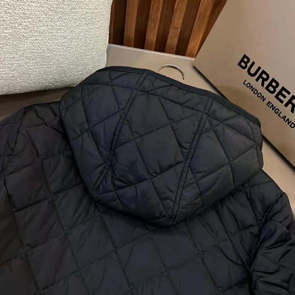 Burberry Women Diamond Quilted Nylon Jacket-Black - image 5