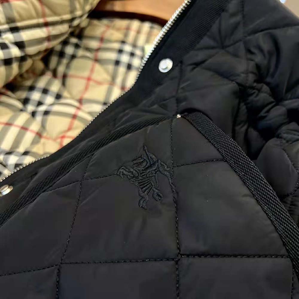 Burberry Women Diamond Quilted Nylon Jacket-Black - image 6