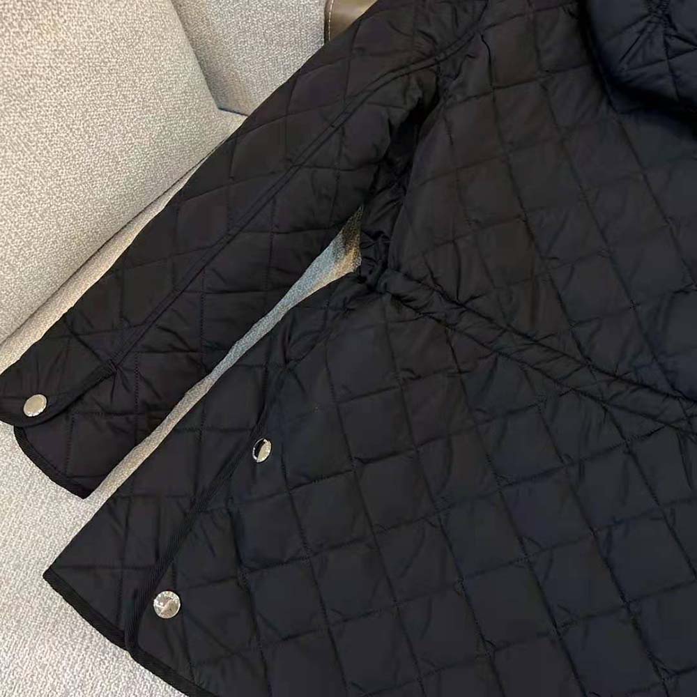 Burberry Women Diamond Quilted Nylon Jacket-Black - image 9