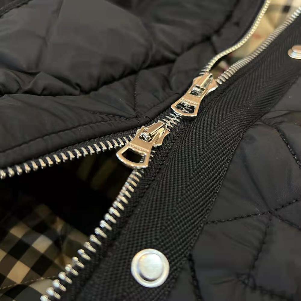 Burberry Women Diamond Quilted Nylon Jacket-Black - image 7