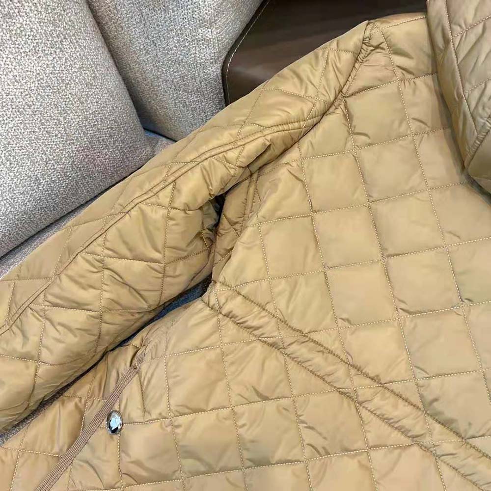 Burberry Women Diamond Quilted Nylon Jacket-Brown - image 5