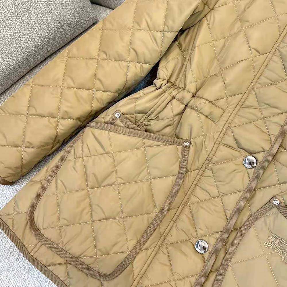 Burberry Women Diamond Quilted Nylon Jacket-Brown - image 8
