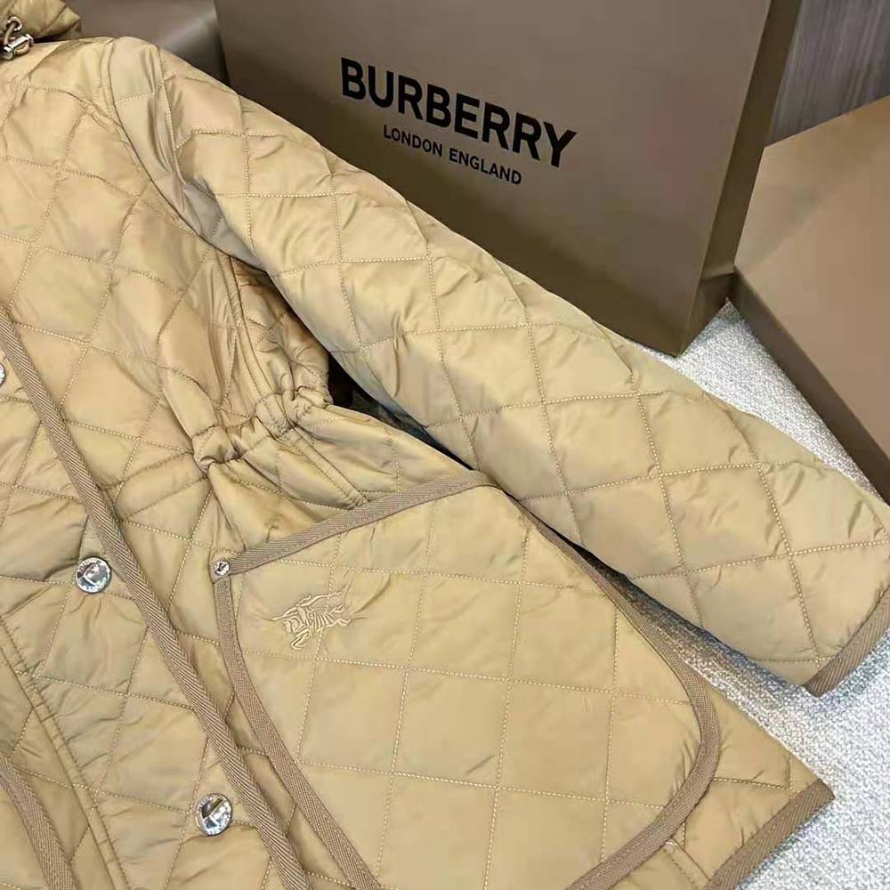 Burberry Women Diamond Quilted Nylon Jacket-Brown - image 6
