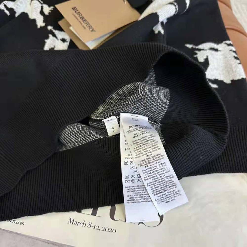 Burberry Women EKD Cotton Silk Polo Shirt-Black - image 10