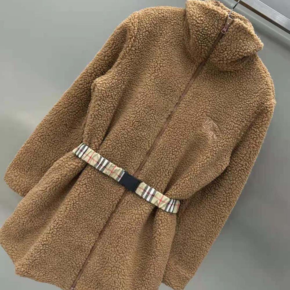 Burberry Women EKD Fleece Jacket-Brown - image 4