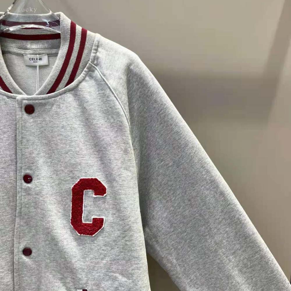 Celine Women Teddy College Jacket in Cotton Fleece - image 7