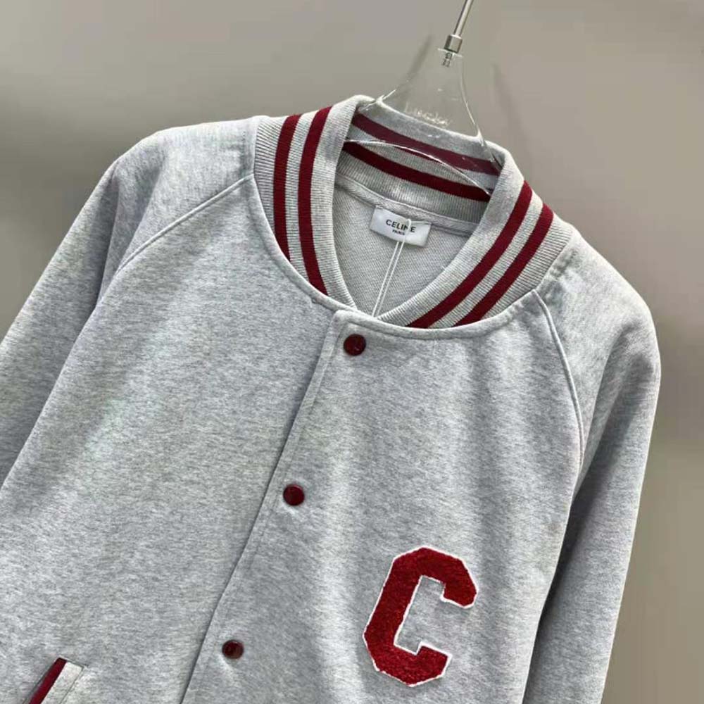 Celine Women Teddy College Jacket in Cotton Fleece - image 4