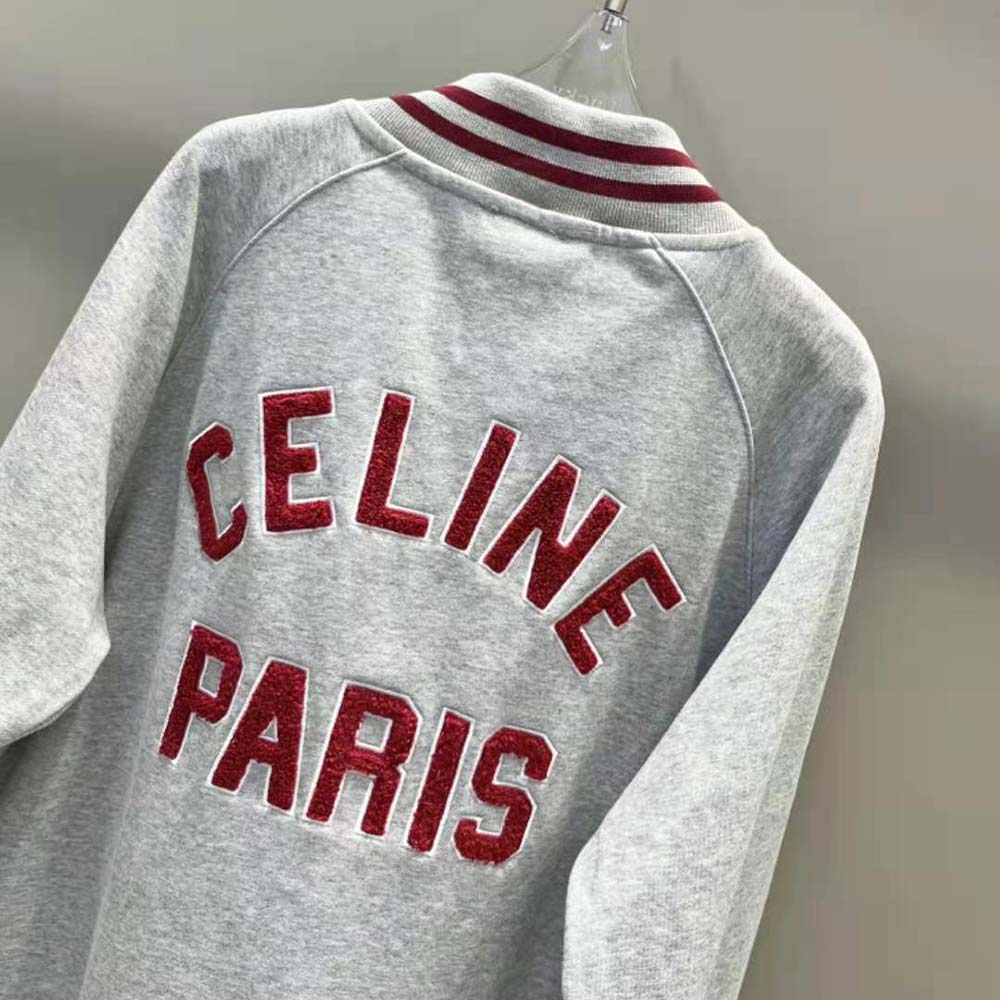 Celine Women Teddy College Jacket in Cotton Fleece - image 5