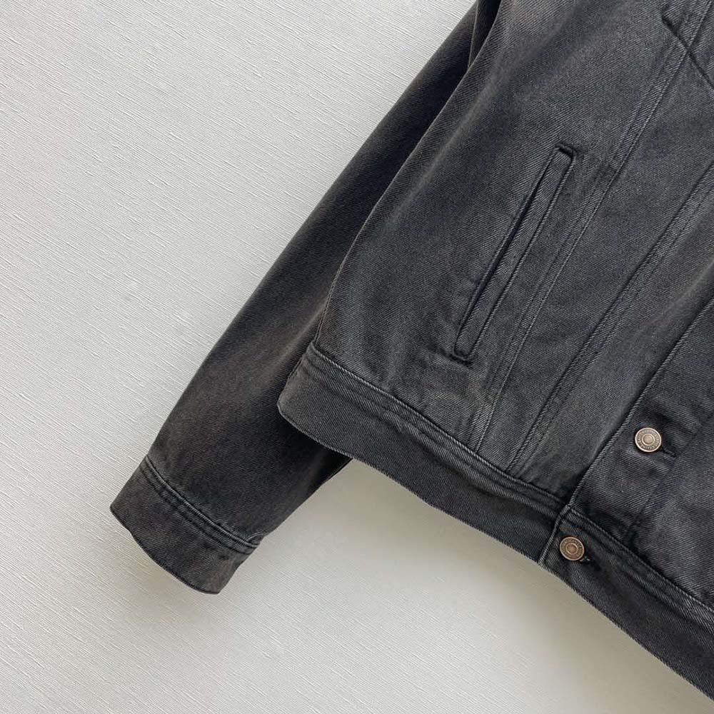 Celine Men Trucker Jacket in Charcoal Wash Denim - image 7